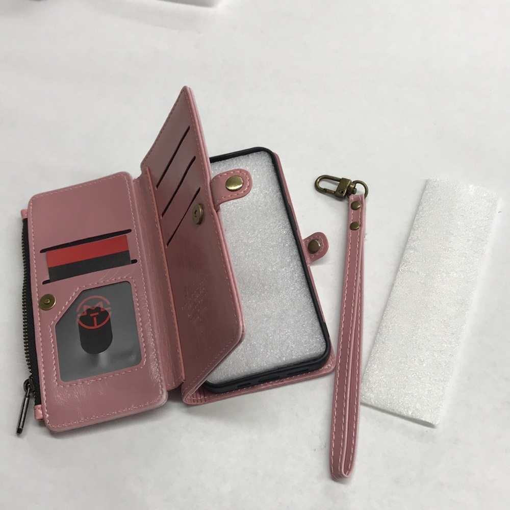 Defencase, Case Me for iPhone 13-6.1”, Wallet, leather case, cards.., NEW, Pink.